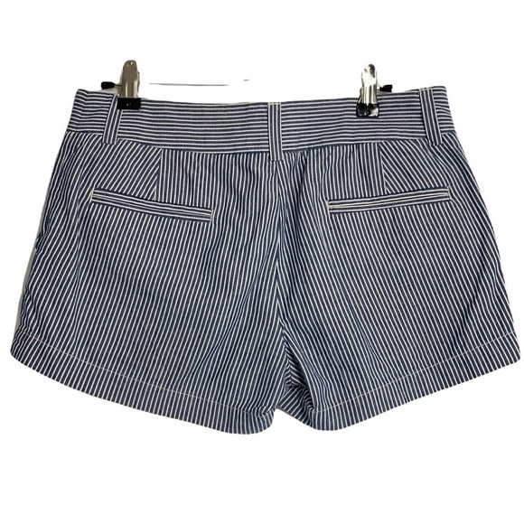 J. Crew Striped Cotton Shorts - Blue/White, Size 0 - Picture 2 of 5